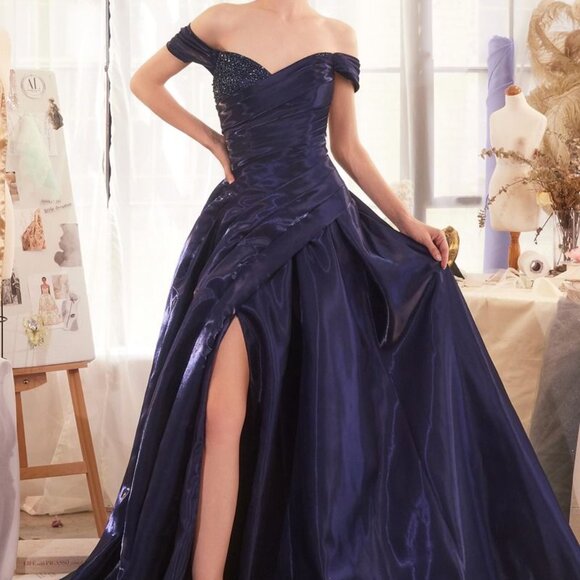 Formal dress ball gown.Off the shoulder prom pageant gala military ball evening - Picture 2 of 5